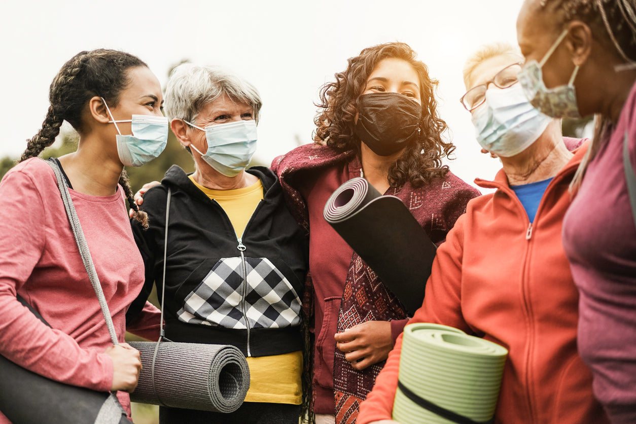 Group wearing KN95 Masks after Yoga